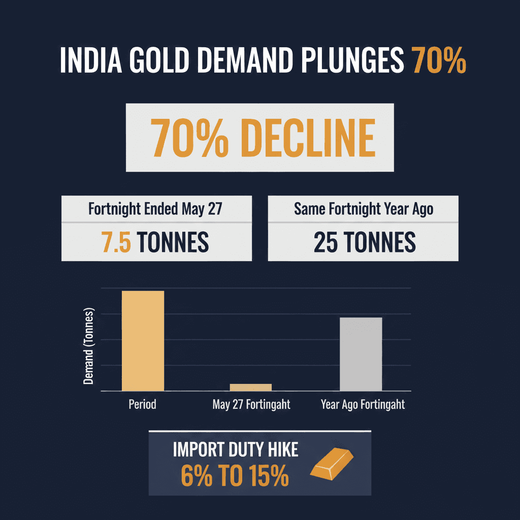 India Gold Demand Drops 70% After Import Duty Hike
