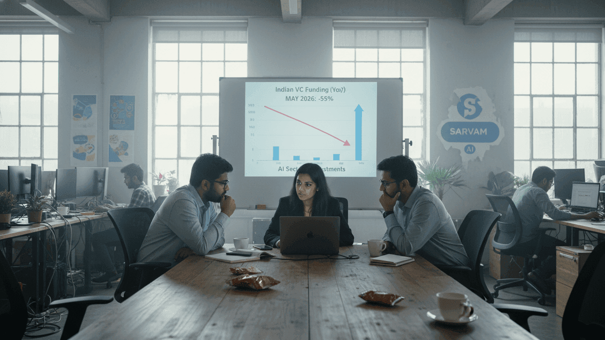 India VC Funding Drops 55% in May, AI Startups Gain Traction