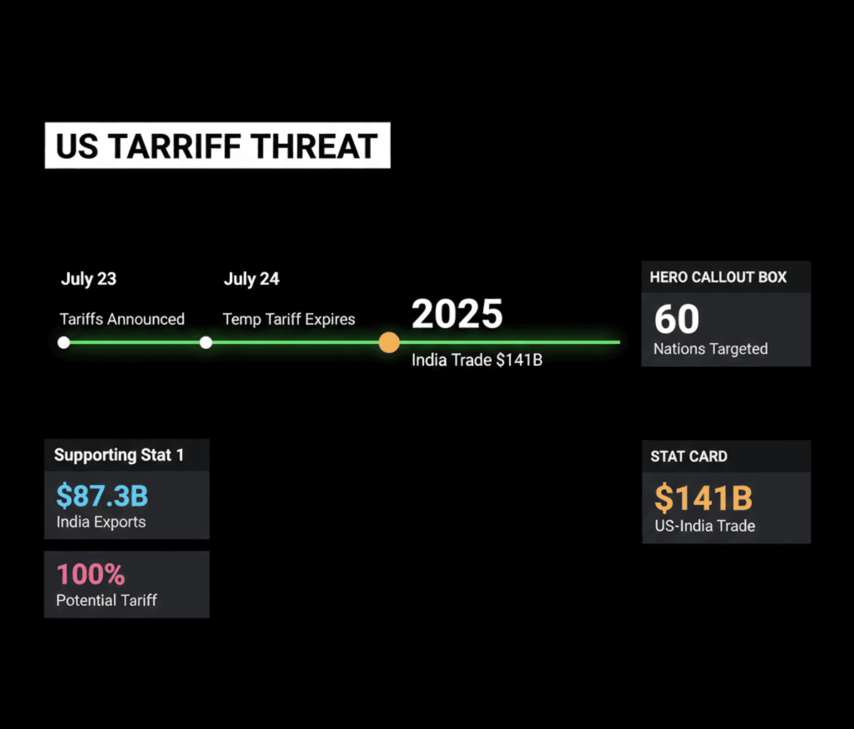 US Tariffs on 60 Nations, Including India, Set for July 23