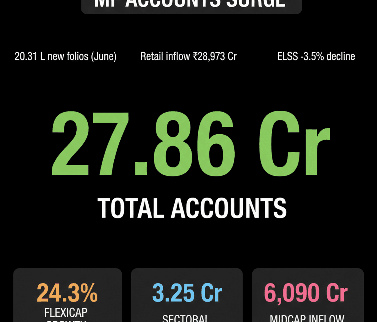 India MF Accounts Hit 27.86 Cr, Flexi-Cap Funds Surge 24%