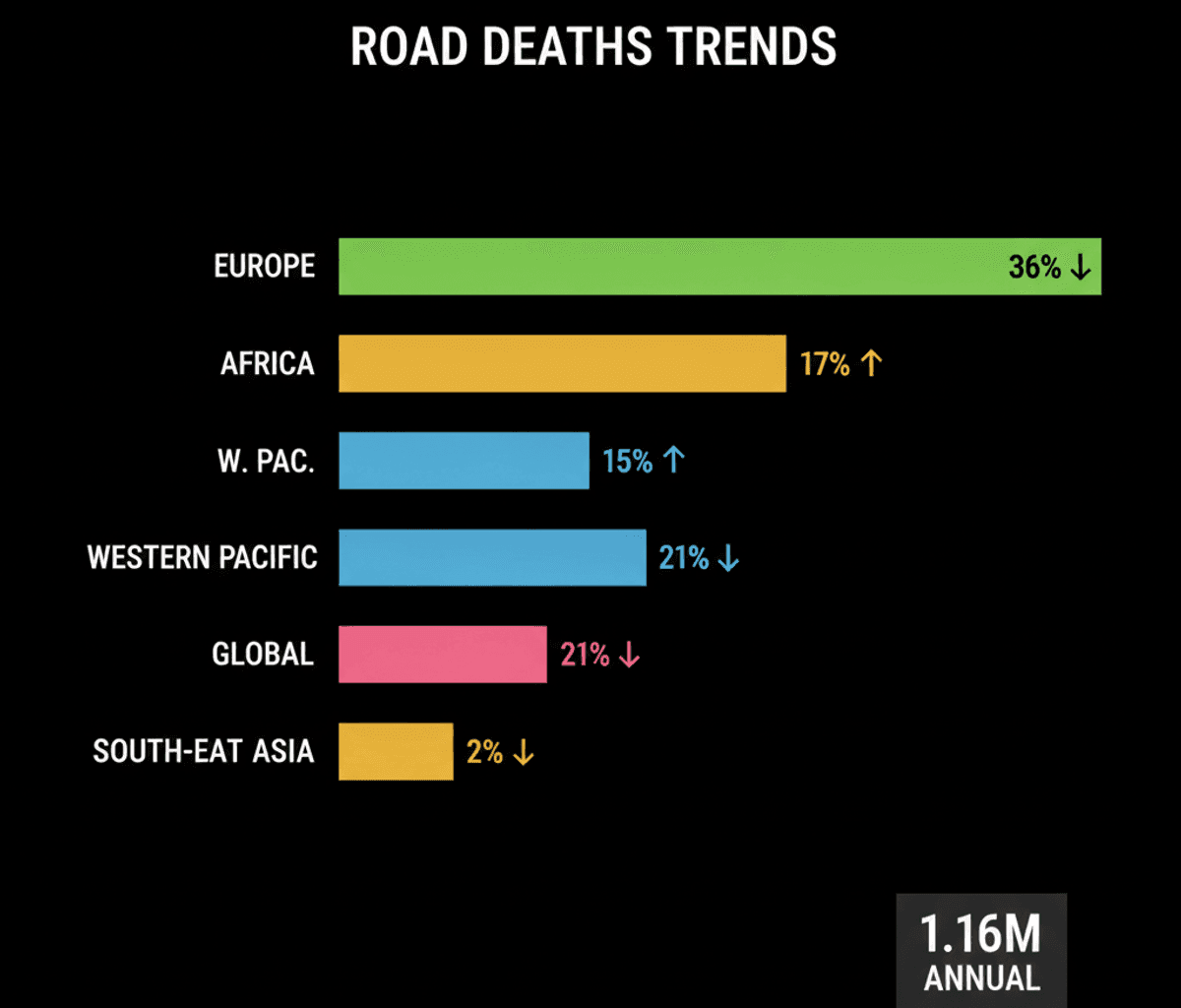 Global Road Deaths Down 21%, India Region Sees Minimal 2% Drop