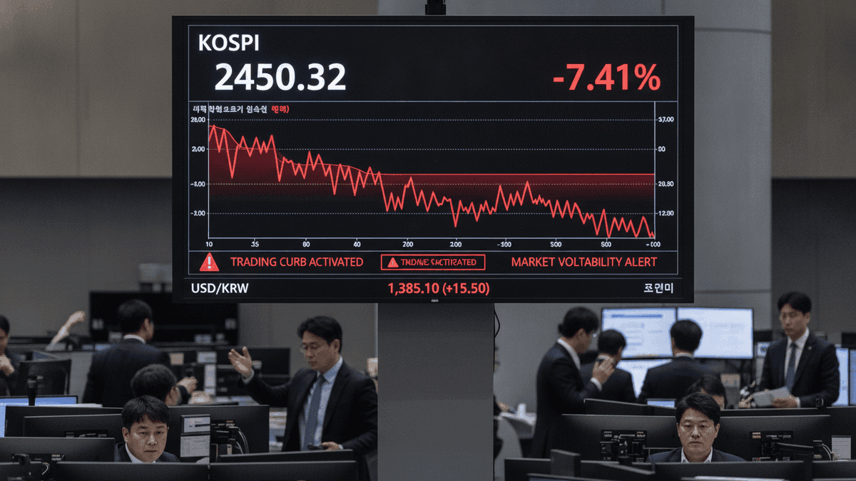KOSPI Plunges 7.41%: Chip Selloff & China Threat