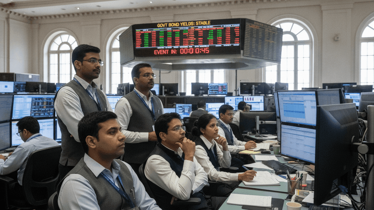 Indian Bond Yields Flat Ahead of Auction; Global Factors Impact