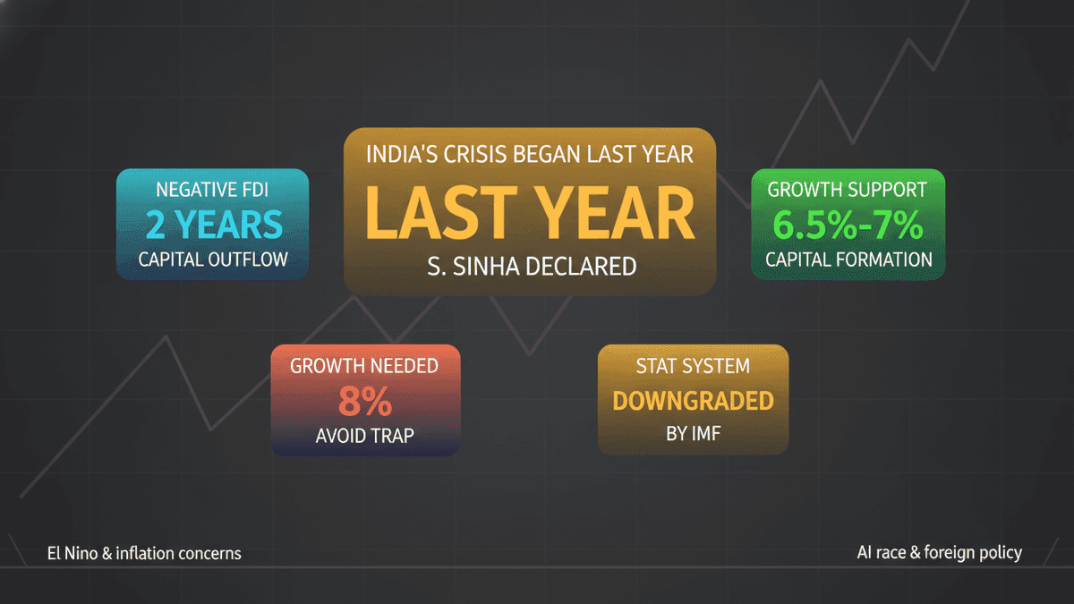 Yashwant Sinha: India’s Economic Crisis Started Last Year