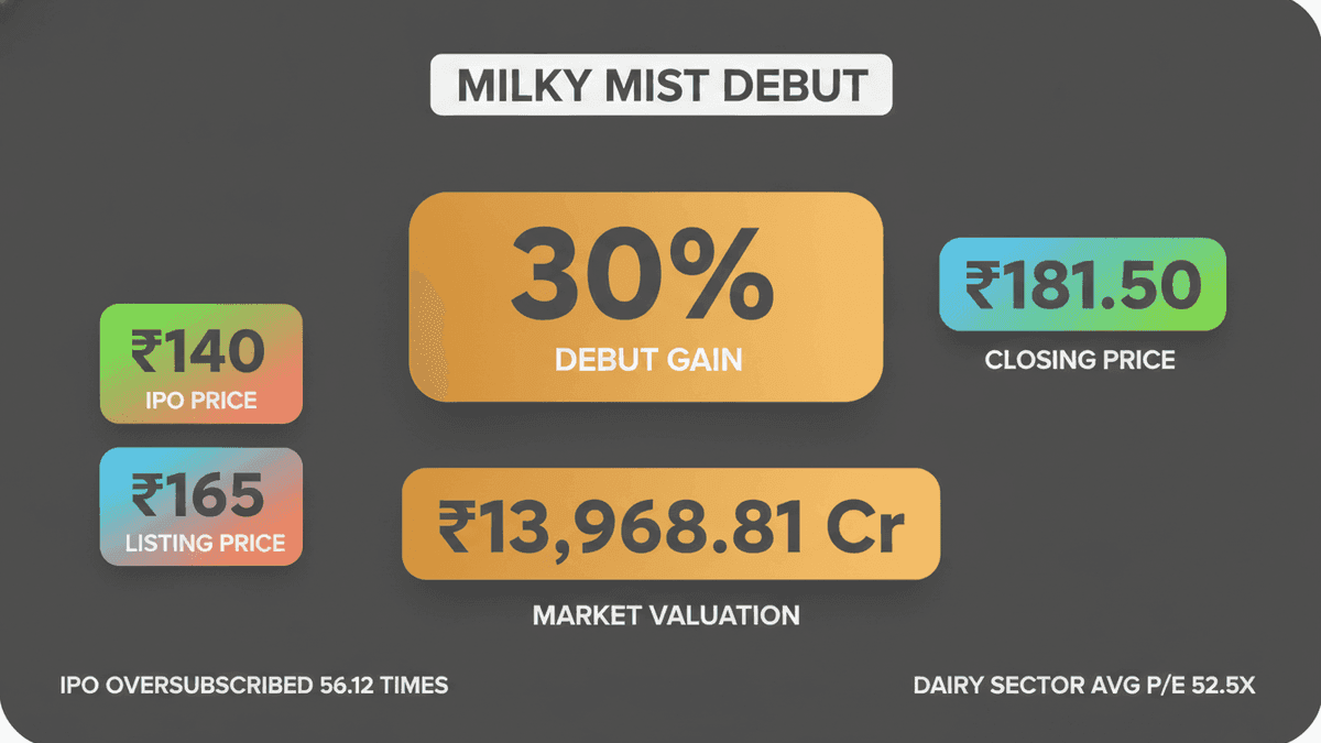 Milky Mist IPO Surges 30% on Debut, Hits Rs 181.50