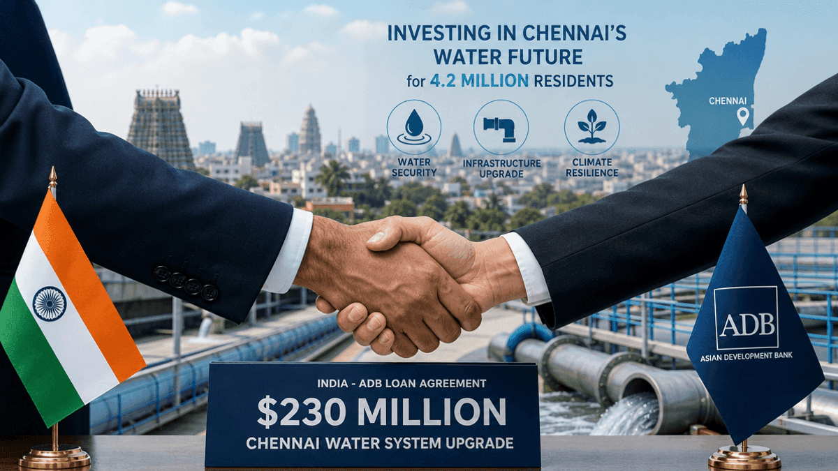 India & ADB: $230M for Chennai Water System Upgrade