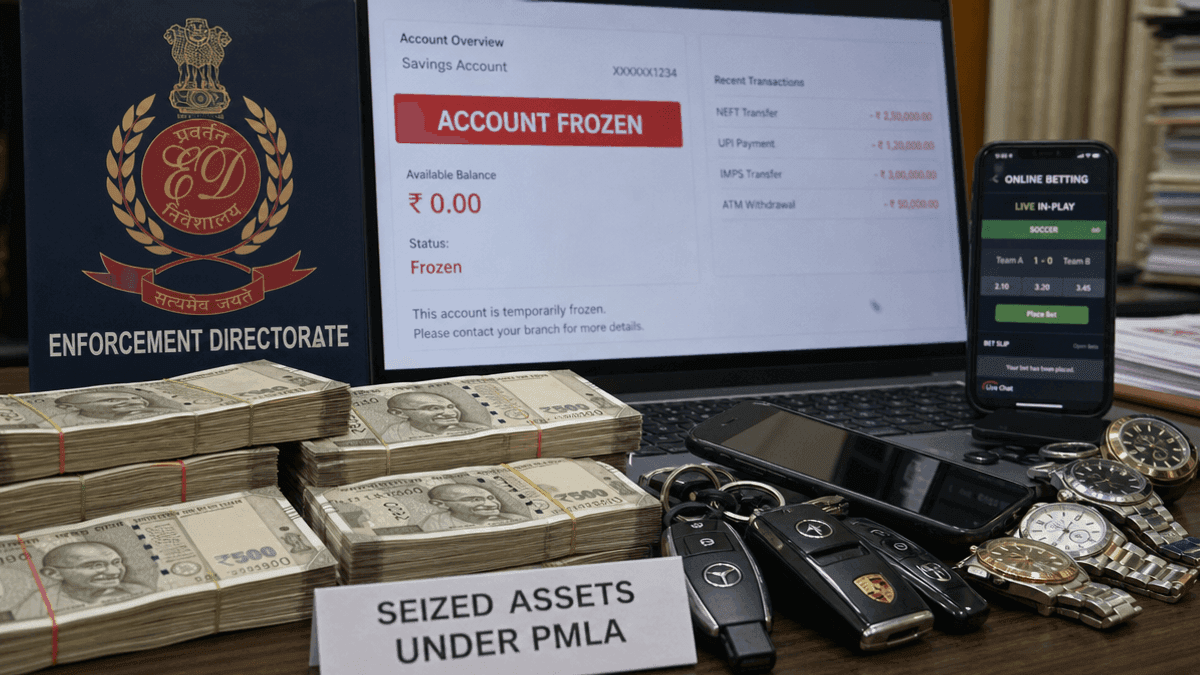 ED Freezes Accounts in Rs 58 Cr Gaming Fraud Probe
