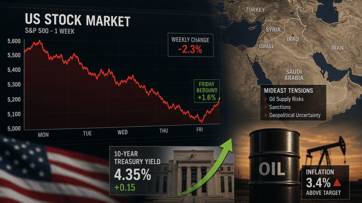 US Stocks End Week Lower Amid Yields & Mideast Tensions