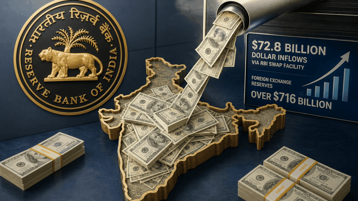 India Attracts $72.8B via RBI Swap Facility