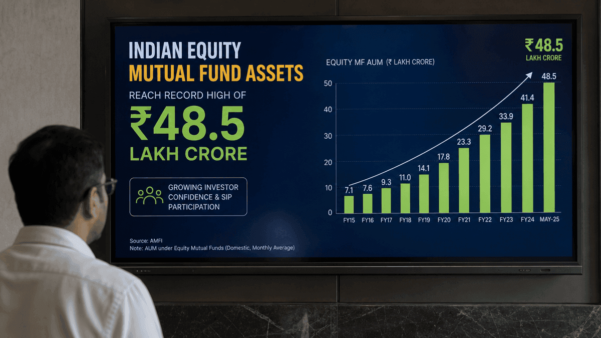Equity Mutual Funds Hit Record ₹48.5 Lakh Crore in July