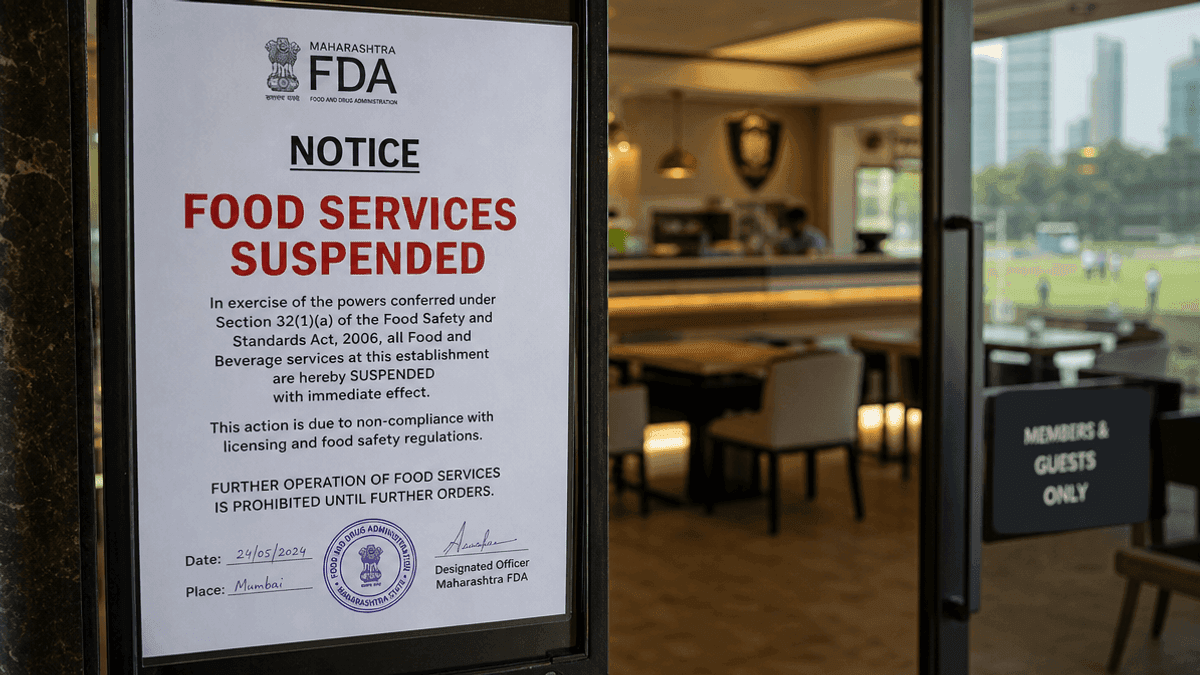 Maharashtra FDA Suspends MCA BKC Clubhouse Food License