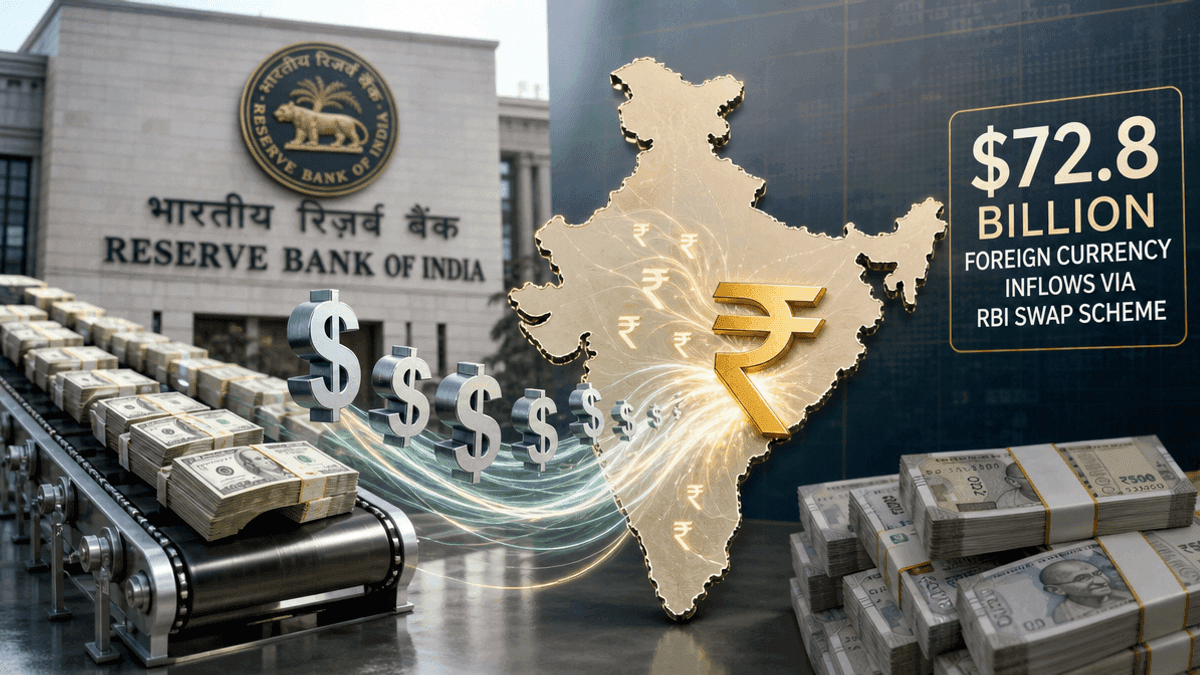 RBI Dollar Swap: $72.8B Foreign Inflows Boost Forex Reserves