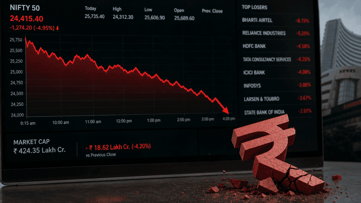 Top Indian Firms Lose ₹88K Cr Market Cap; Airtel Worst Hit