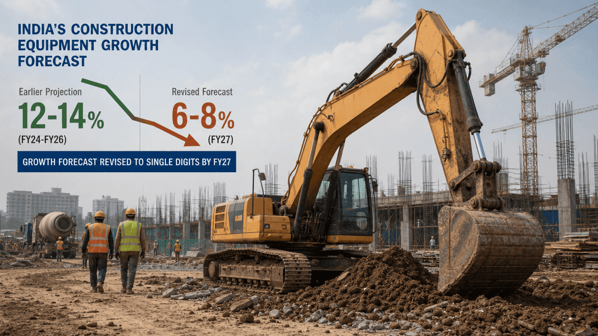 India Construction Equipment Growth Slows to Single Digits by FY27