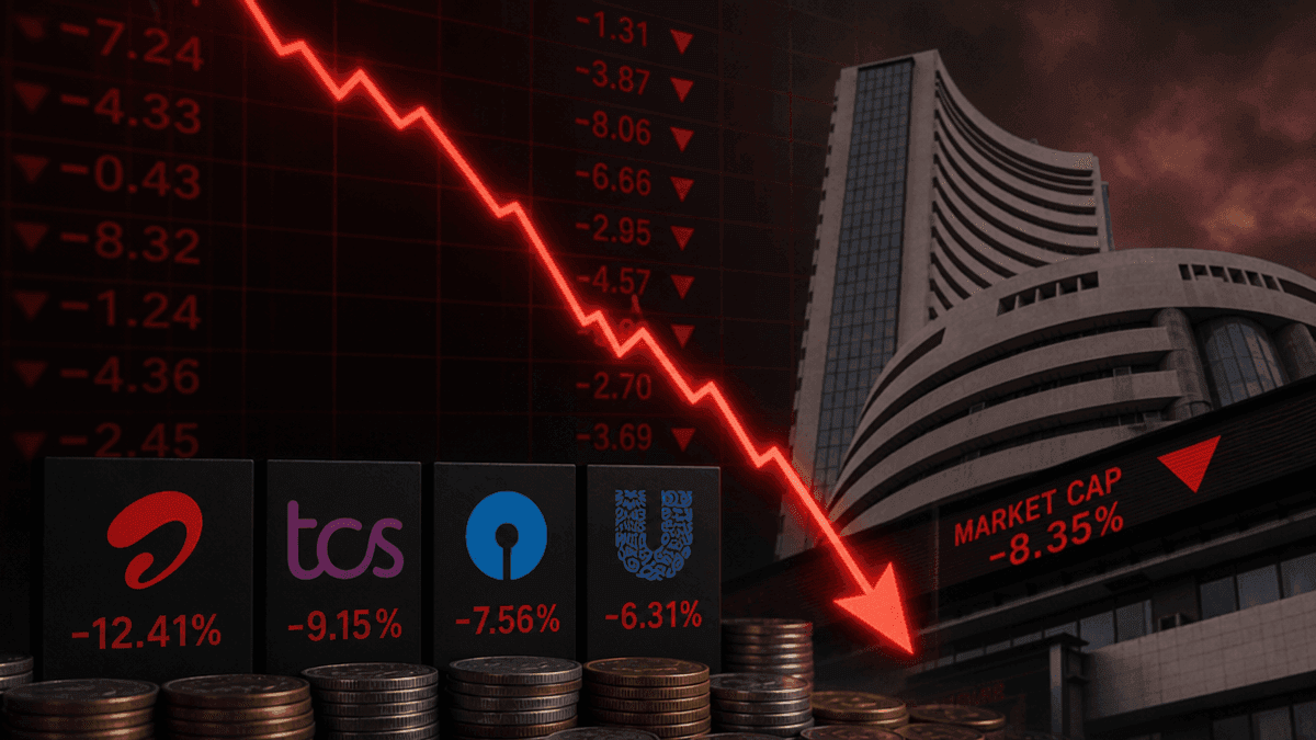 Top Indian Firms Lose ₹87,960 Cr Market Cap; Airtel Leads