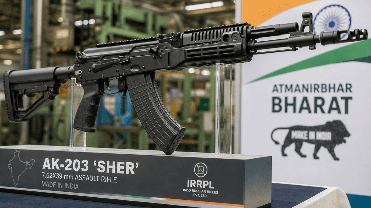 India’s Indigenous AK-203 ‘Sher’ Rifle Ready for Army Trials