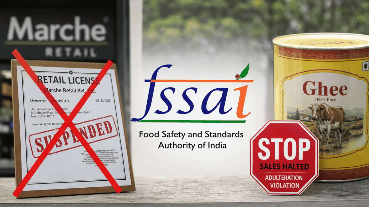 FSSAI Suspends Delhi Retailer, Orders Ghee Producer to Halt Sales