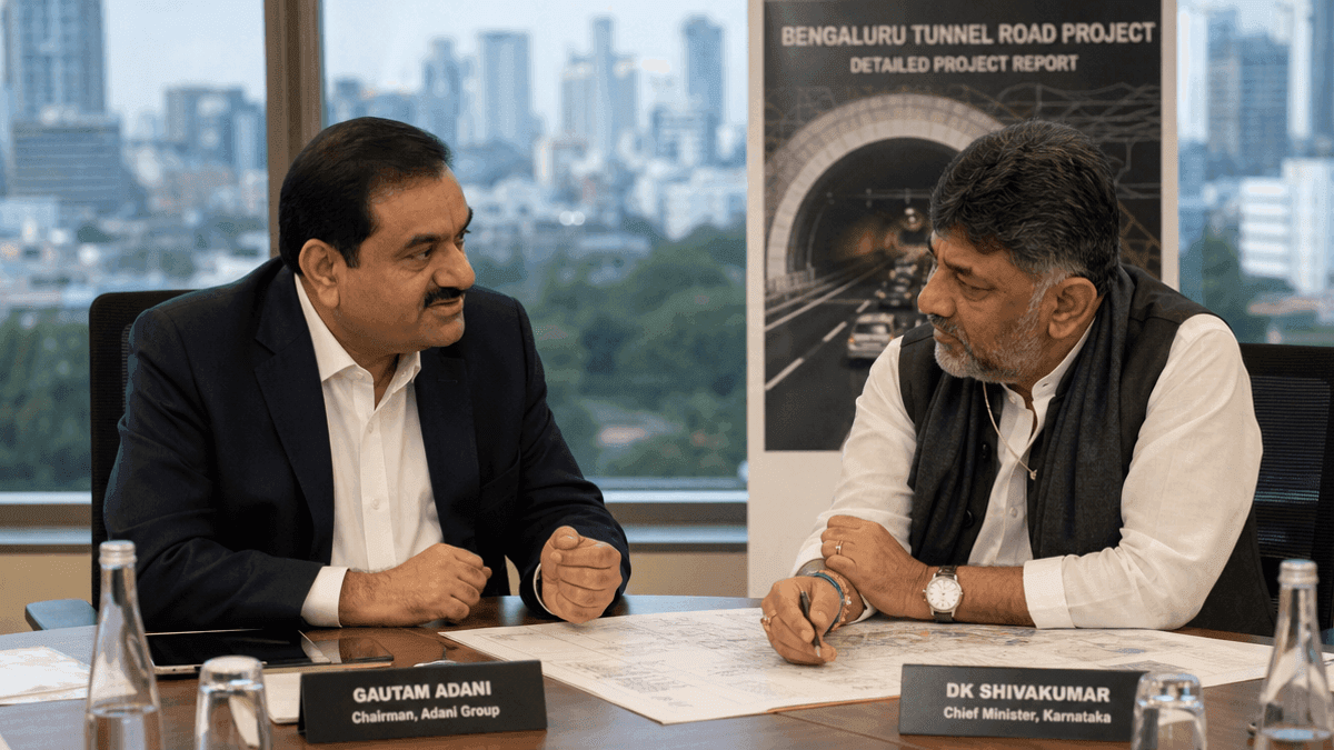 Adani Meets Karnataka CM Over Delayed Bengaluru Tunnel Road Project