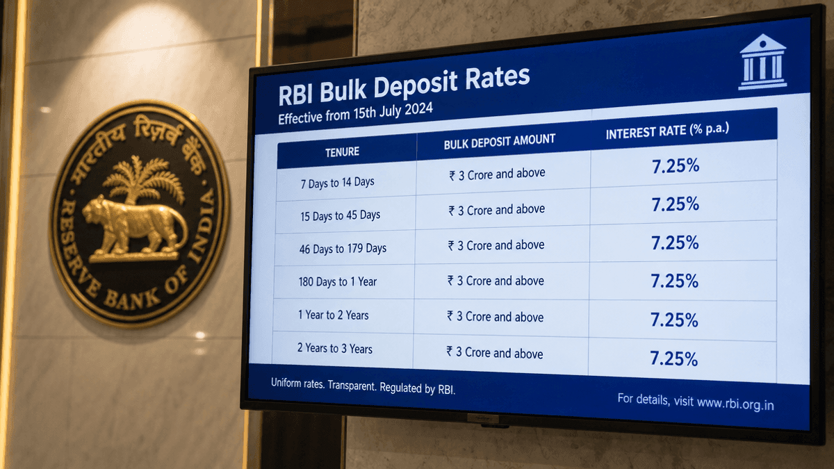 RBI Mandates Bulk Deposit Transparency from Oct 1, 2026