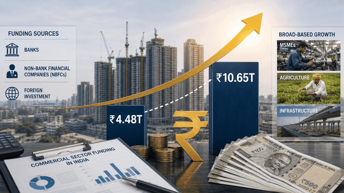India Commercial Funding Surges to ₹10.65 Trillion