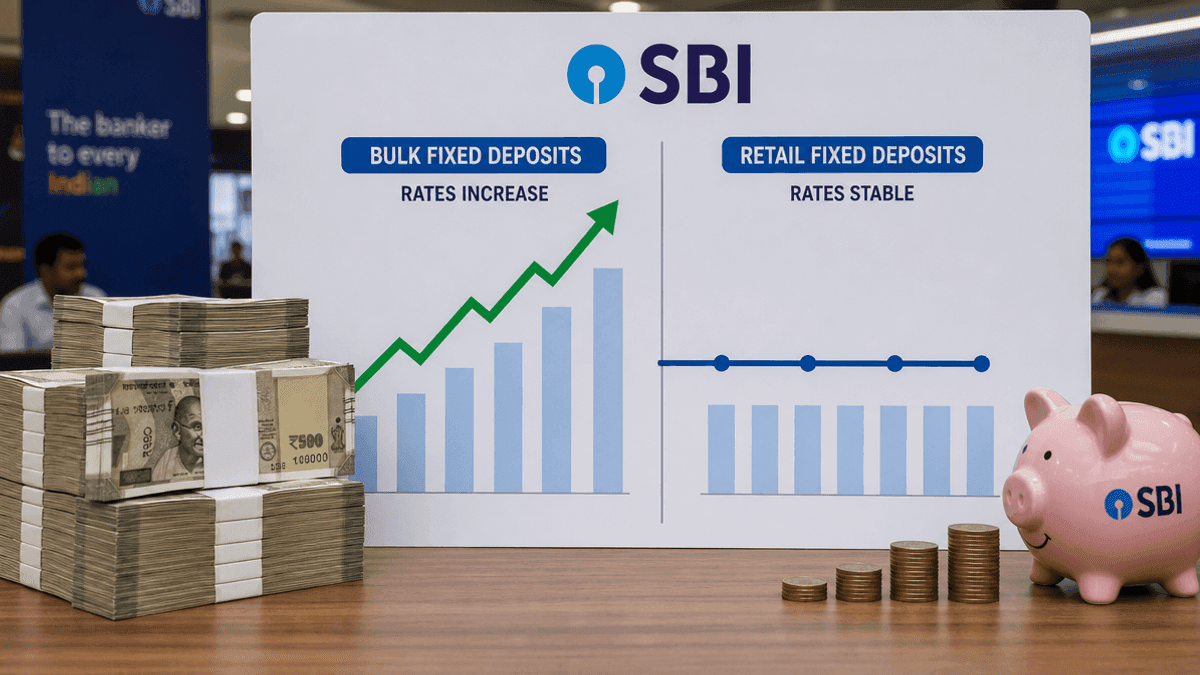 SBI Hikes Bulk Deposit Rates by 25 BPS, Retail Rates Steady