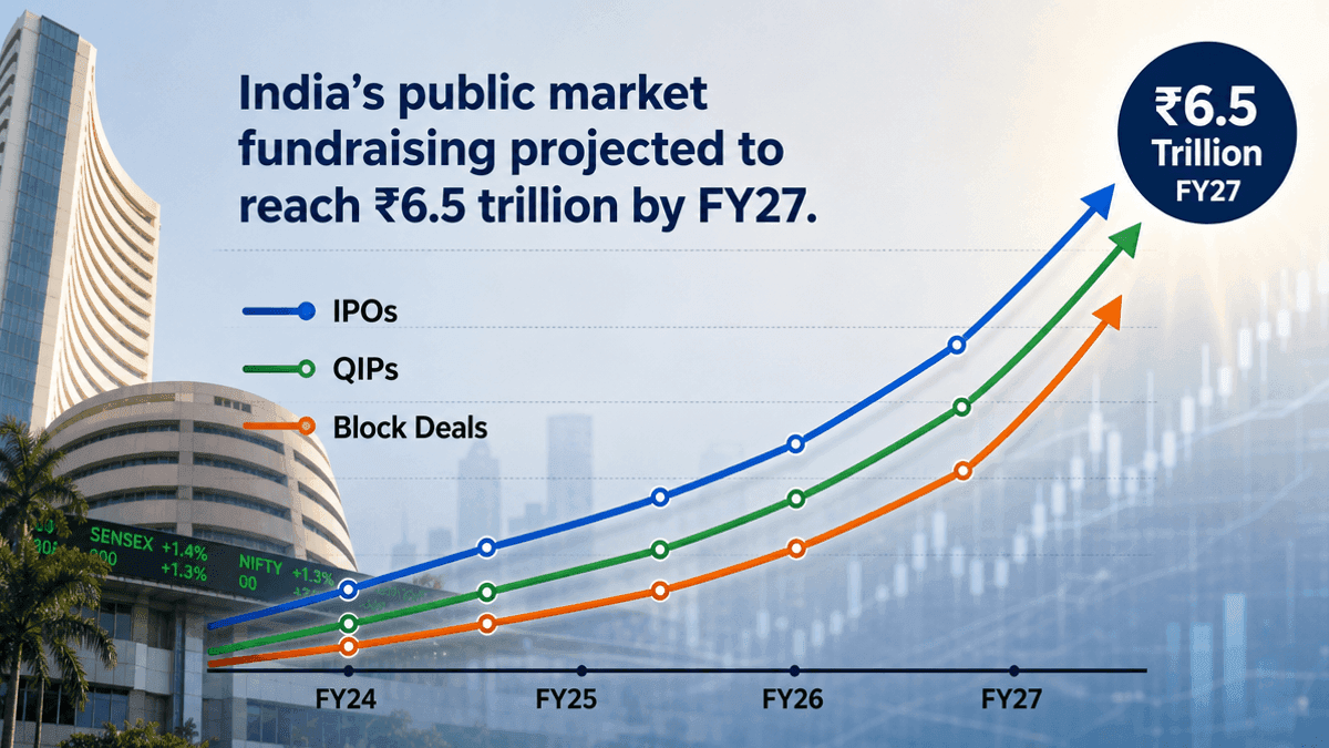 India’s Public Market Fundraising Eyes Record ₹6.5 Trillion by FY27