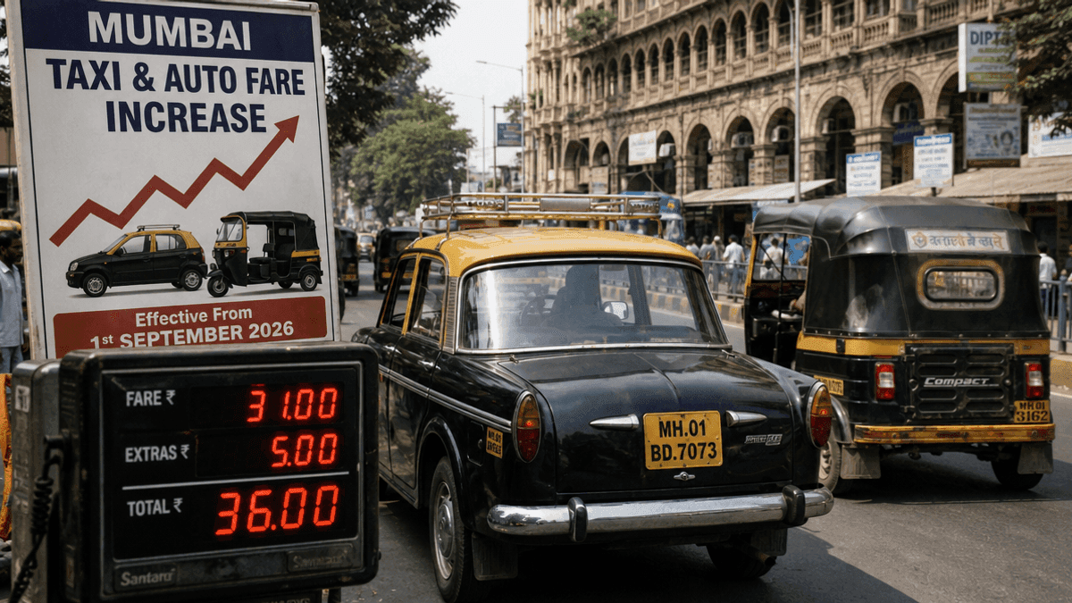 Mumbai Taxi & Auto Fares Increase September 1, 2026