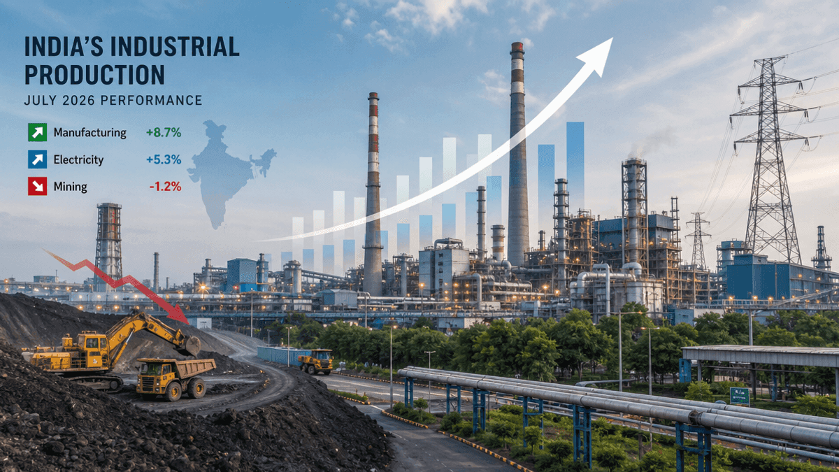India’s Industrial Production Slows to 6.7% in July