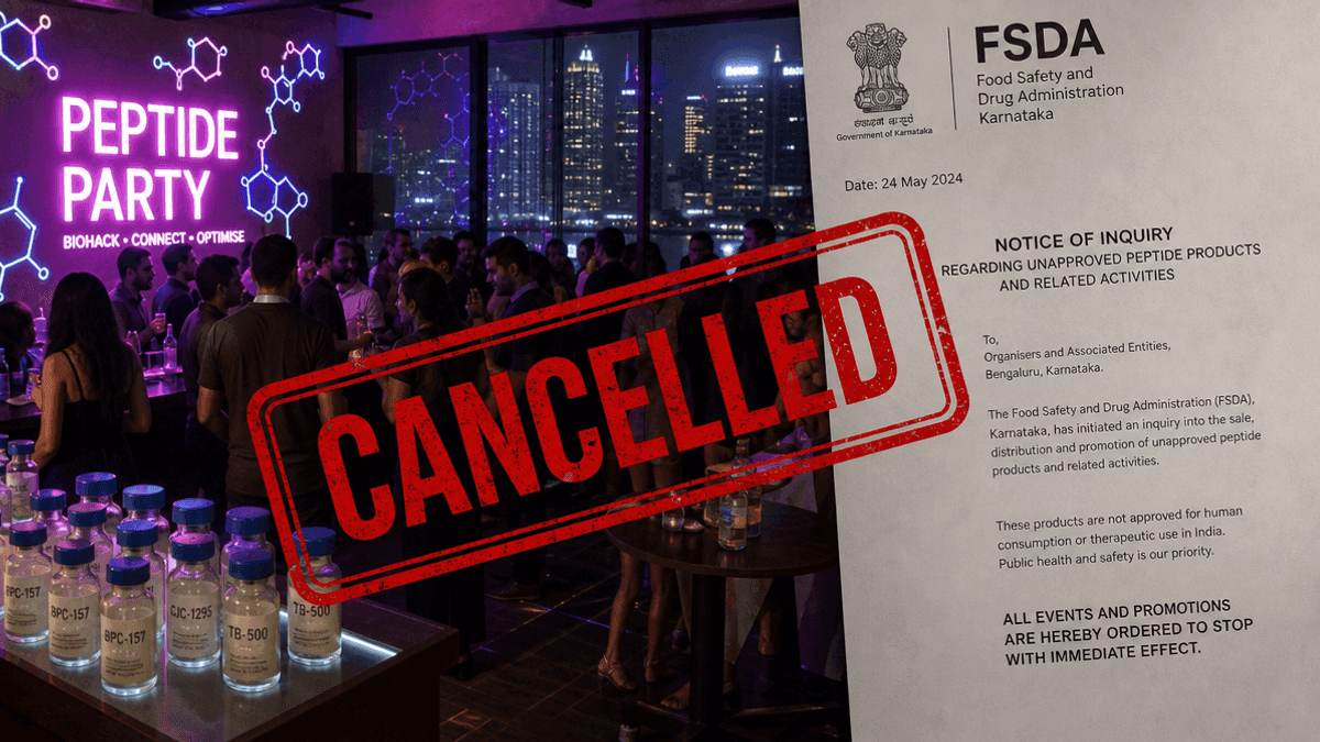 Bengaluru Peptide Party Cancelled Amid FSDA Safety Probe