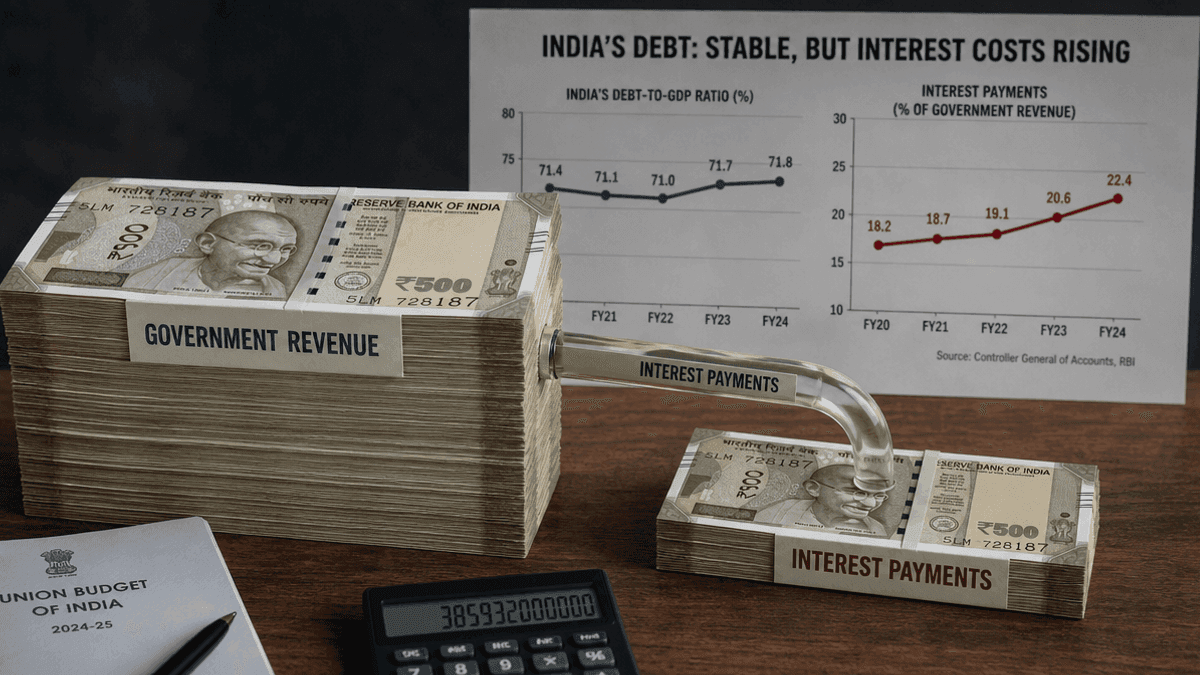 India’s Debt: High Interest Costs Despite Manageable Ratio