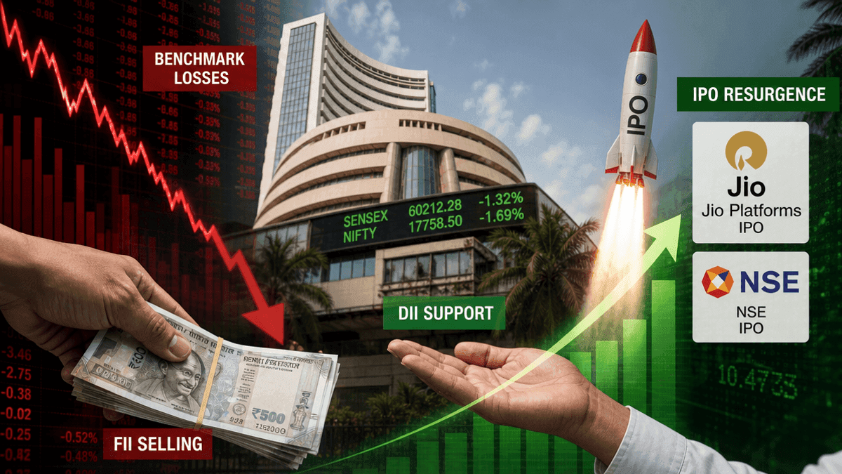 Indian Markets Extend Losses: FII Selling, Global Cues Impact Sensex & Nifty