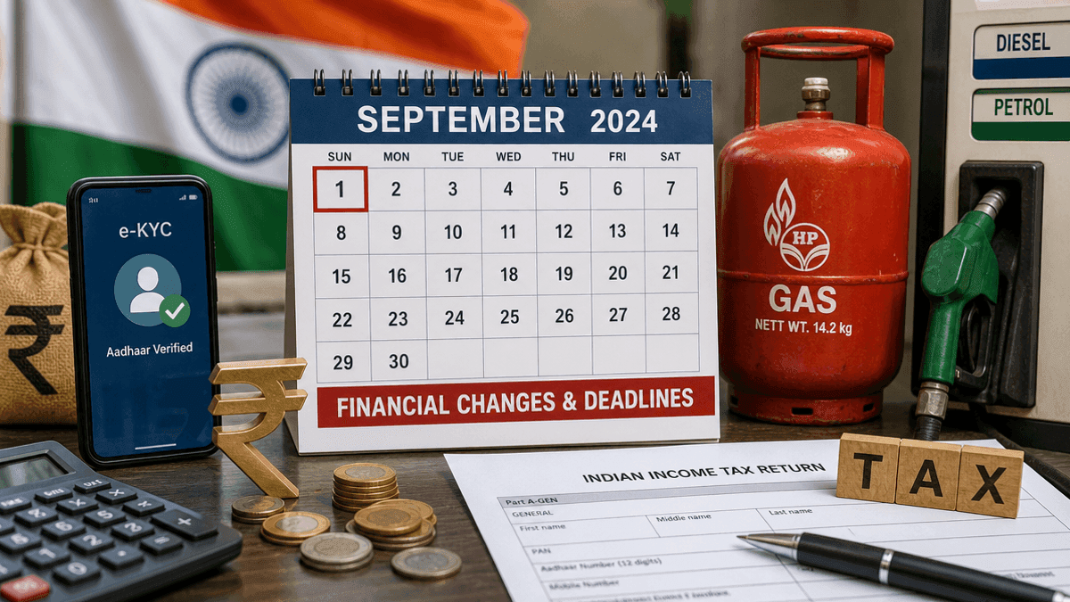 Financial Changes Sept 1: ITR, LPG, Fuel Prices in India
