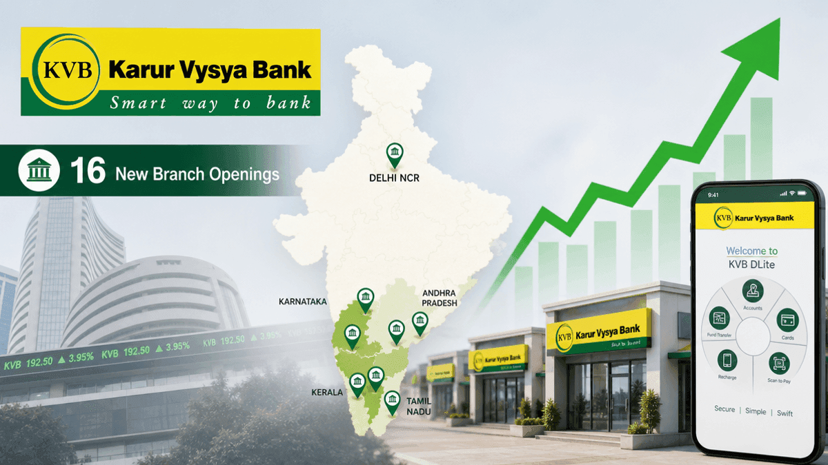 Karur Vysya Bank Shares Rise on 16 New Branch Expansion