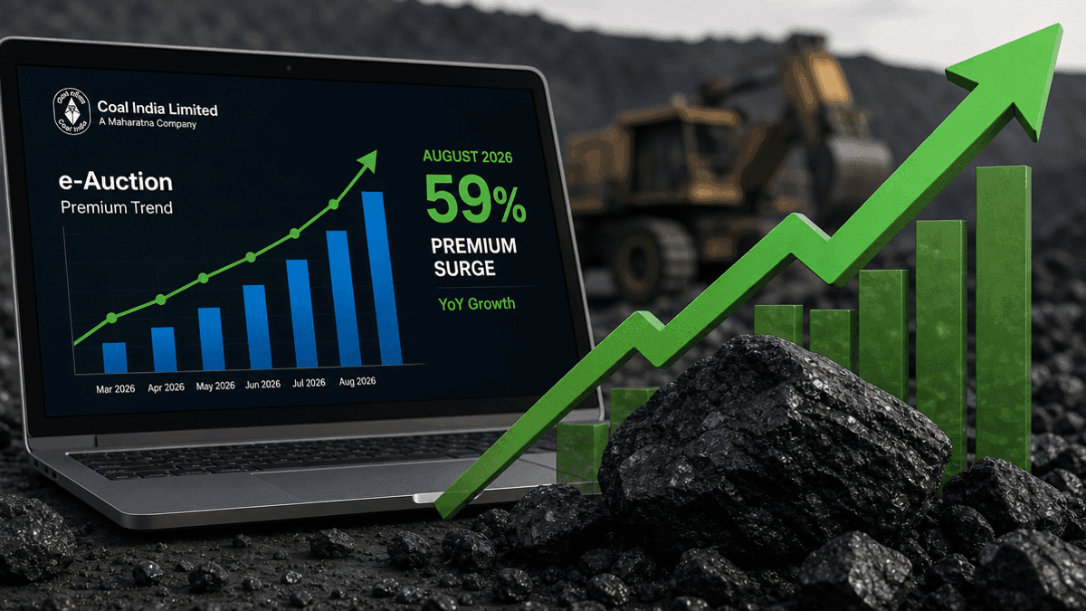 Coal India E-Auction Premium Hits 59% in August 2026