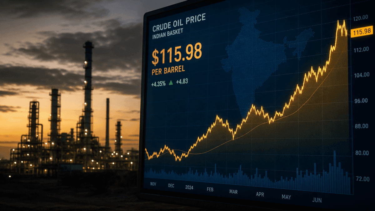 Indian Crude Oil Basket Hits $115.98 Amid Supply Tensions