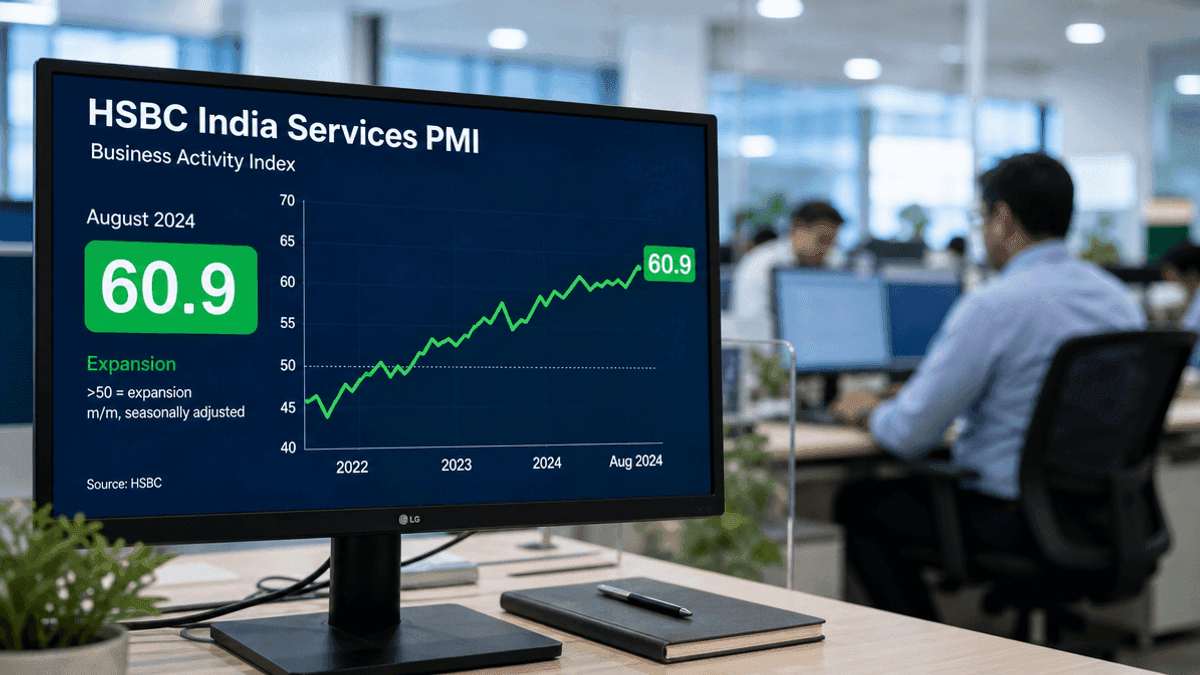 India Services Sector Growth Moderates in August 2024