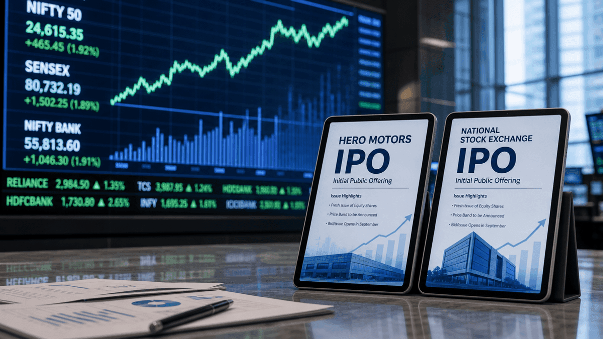 Hero Motors and NSE IPOs Set for Mid-September Launch