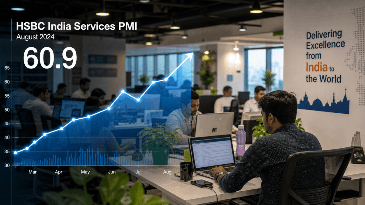 HSBC India Services PMI Hits 60.9 in August Amid Strong Demand
