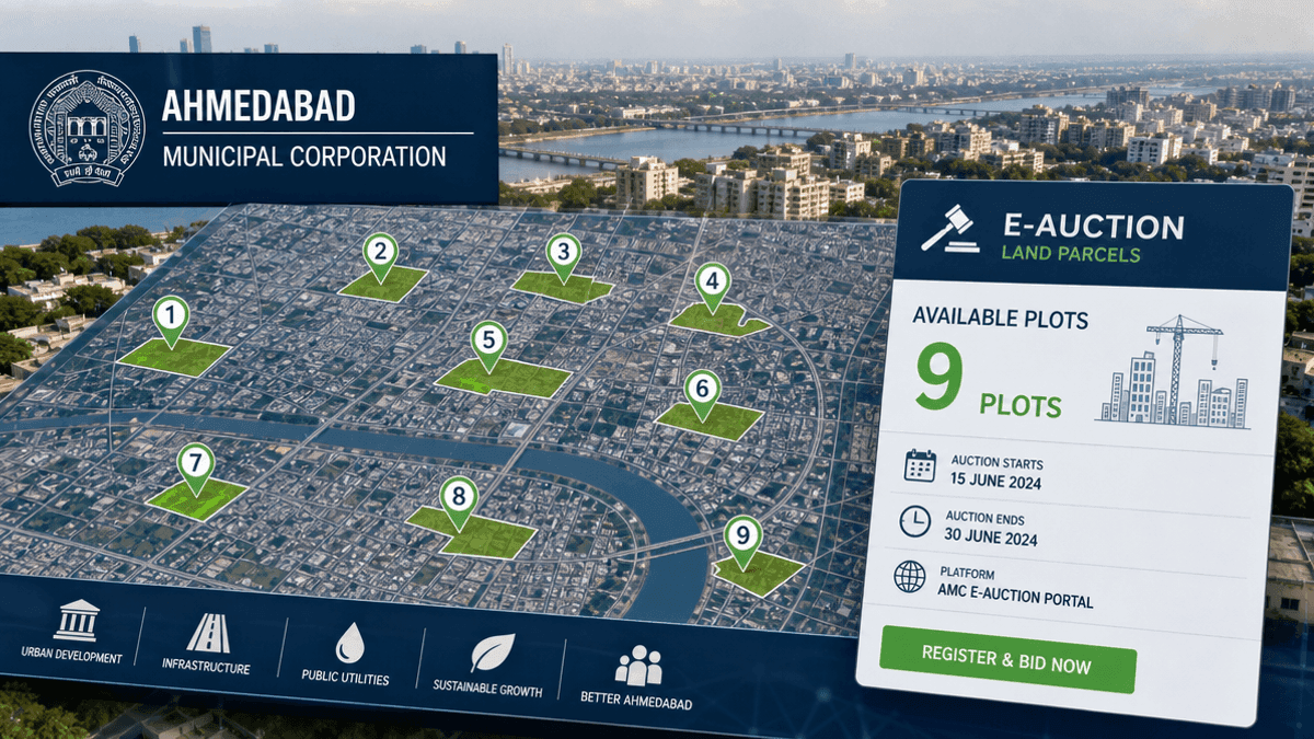 Ahmedabad Municipal Corporation Auctions 9 Plots for Rs 1,010 Cr