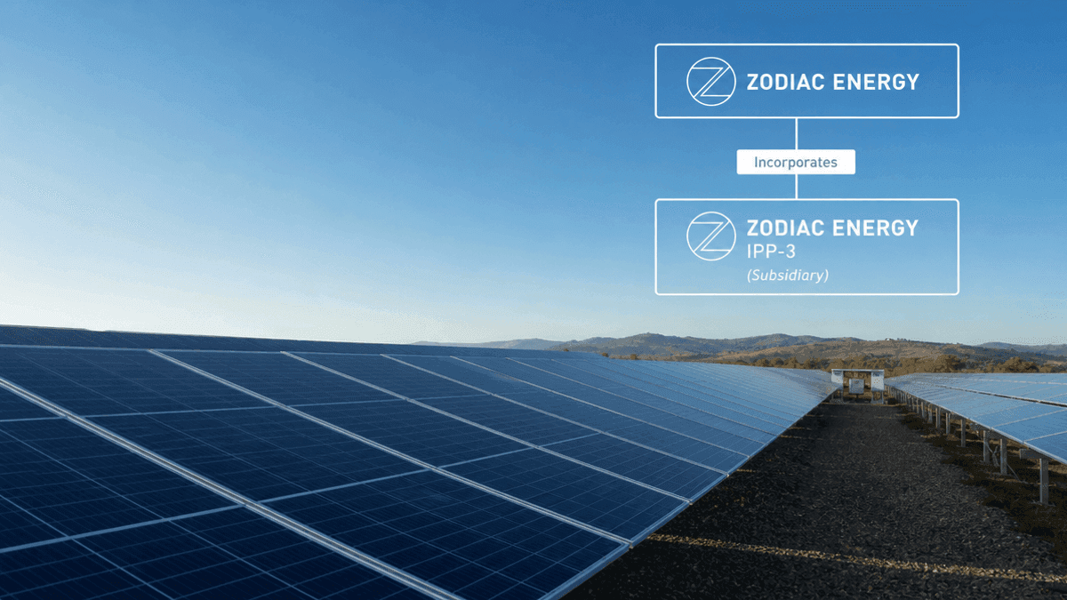 Zodiac Energy Forms New Subsidiary Zodiac Energy IPP-3