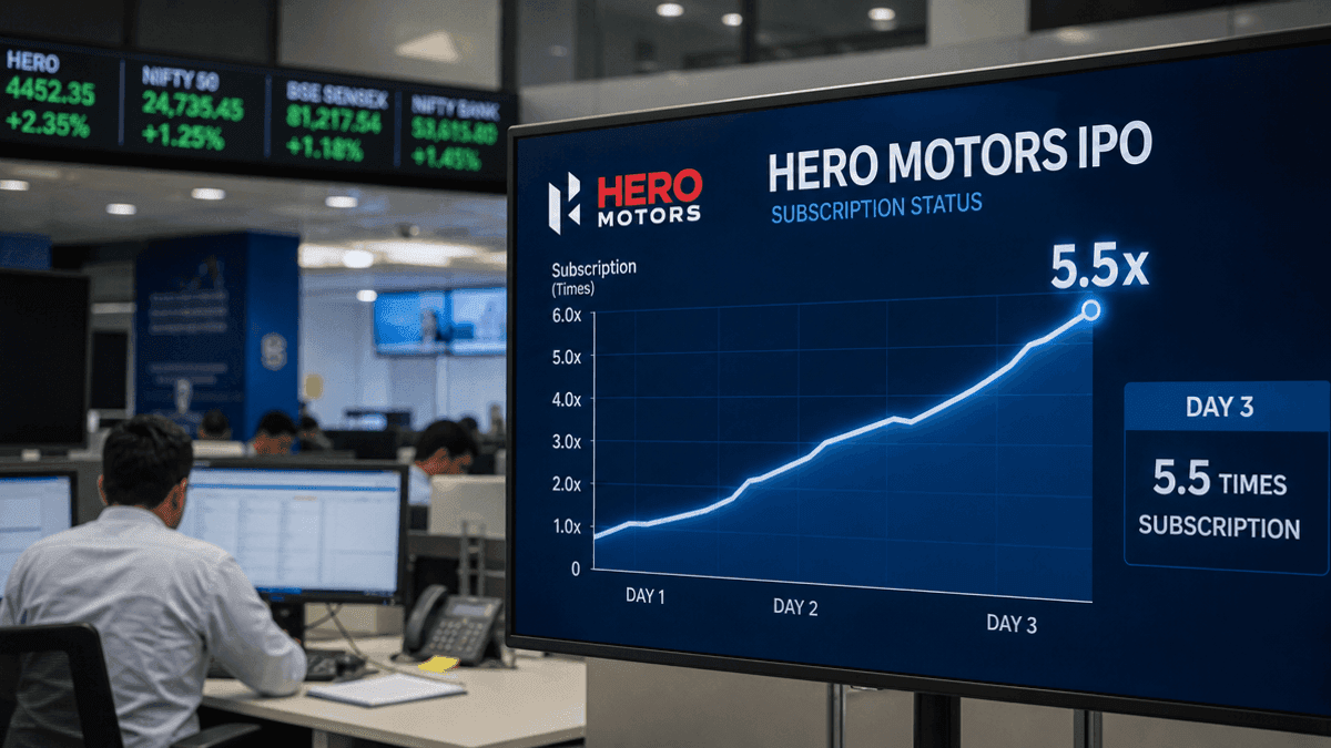 Hero Motors IPO Hits 5.5x Subscription on Day 3
