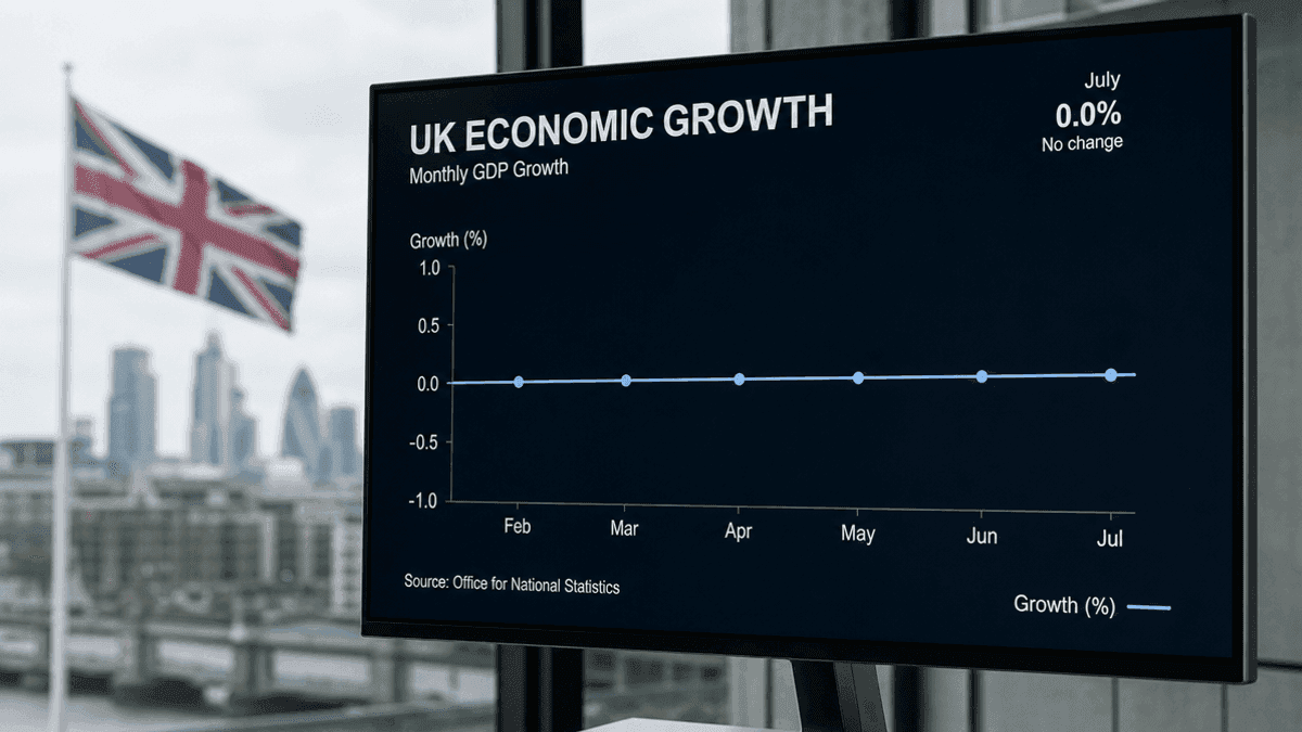 UK Economy Stagnates in July Amid Manufacturing Slowdown