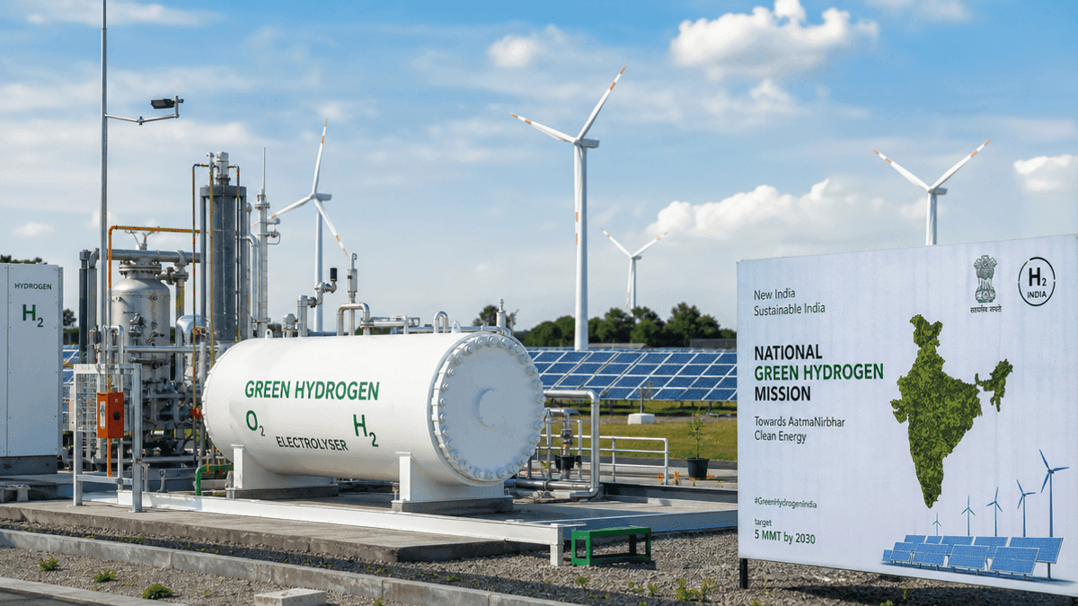 India Targets Rs 10 Lakh Crore for Green Hydrogen by 2030