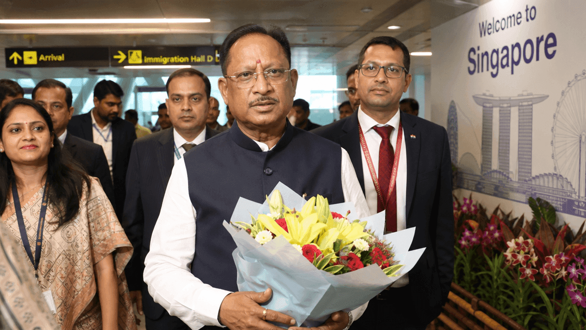 Chhattisgarh CM Vishnu Deo Sai Arrives in Singapore for SING Forum
