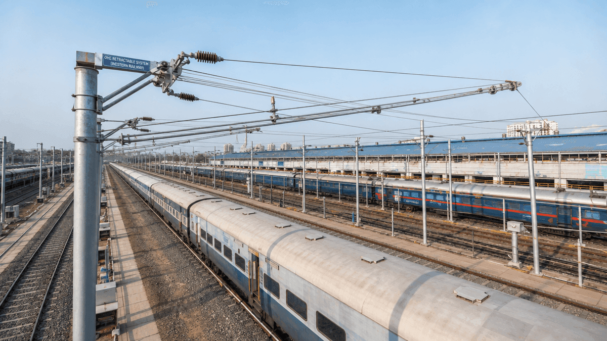 Sabarmati Depot Installs Western Railway’s First Retractable OHE