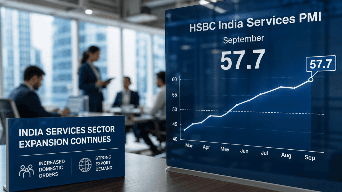 HSBC India Services PMI Hits 57.7 in September