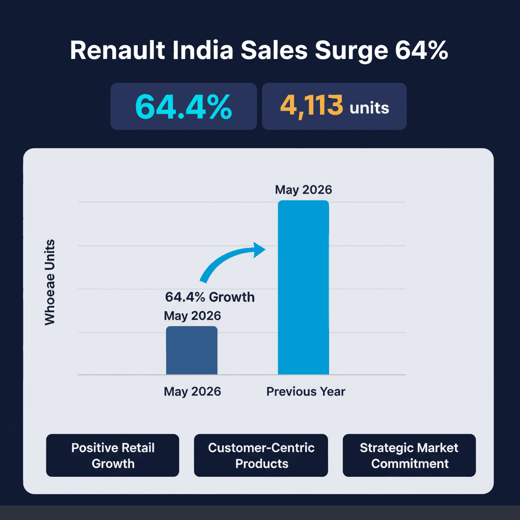Renault India Reports 64% Sales Surge in May 2026