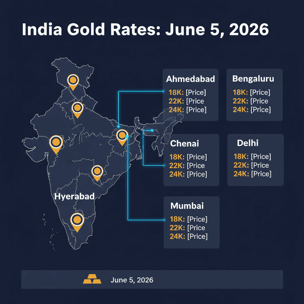 Gold Rate Today: Live 22K, 24K, 18K Prices in India – June 5, 2026