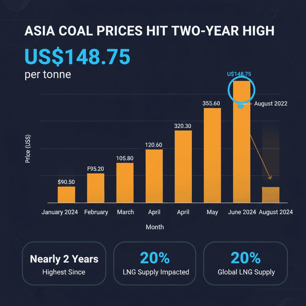 Asia Coal Prices Hit 2-Year High on Indonesia Export Rules