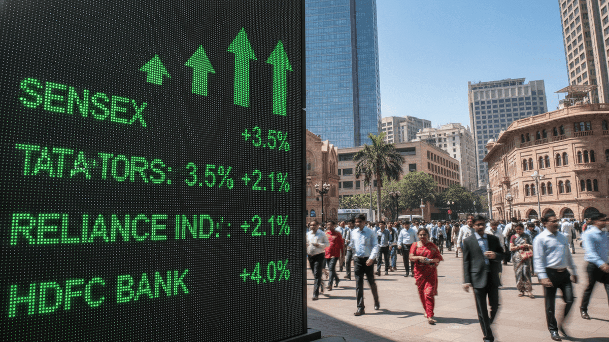 Indian Stocks Surge: Company Wins, Lower Crude, Trade Optimism